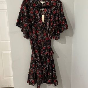 Max Studio Ruffle hem Wrap Dress